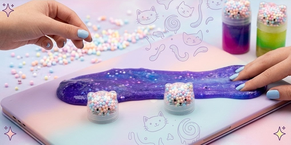 katzen-slime mit perlen